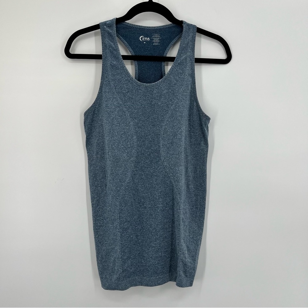 ZYIA Blue Heather Racerback Tank Top